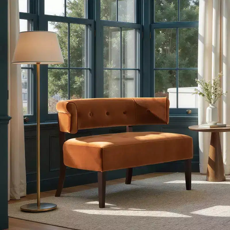 Jennifer Taylor Home Jared Roll Arm Tufted Bench Settee