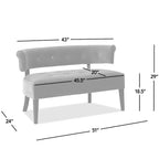 Jennifer Taylor Home Jared Roll Arm Tufted Bench Settee