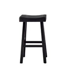 Royal Hampton Barstool Set of 2, Saddle Seat, Farmhouses Style Black Solid Wood
