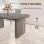 Oval Dining Table Set with Upholstered Dining Chairs, Kitchen Table with Sturdy Wood Base, High Back Solid Wood Dining Chair for Kitchen