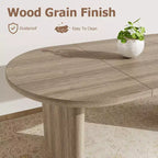 Oval Dining Table Set with Upholstered Dining Chairs, Kitchen Table with Sturdy Wood Base, High Back Solid Wood Dining Chair for Kitchen
