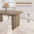 Oval Dining Table Set with Upholstered Dining Chairs, Kitchen Table with Sturdy Wood Base, High Back Solid Wood Dining Chair for Kitchen