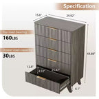 Karl Home 5 Drawer Grille Chest P2 Particleboard Density Board 30In. W