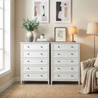 Karl Home 31.5 Inch Frame Construction Double Handle 5 Drawer Chest