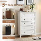 Karl Home 31.5 Inch Frame Construction Double Handle 5 Drawer Chest