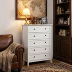 Karl Home 31.5 Inch Frame Construction Double Handle 5 Drawer Chest