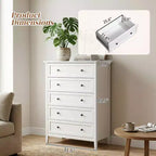 Karl Home 31.5 Inch Frame Construction Double Handle 5 Drawer Chest