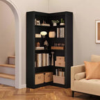 71.8 Tall Corner Bookshelf, 5-Tier L-Shaped Large Bookcase with Anti-Tipping Kit, Space-Saving Storage for Home & Office