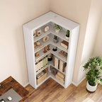 71.8 Tall Corner Bookshelf, 5-Tier L-Shaped Large Bookcase with Anti-Tipping Kit, Space-Saving Storage for Home & Office