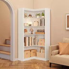 71.8 Tall Corner Bookshelf, 5-Tier L-Shaped Large Bookcase with Anti-Tipping Kit, Space-Saving Storage for Home & Office