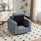 360 Swivel Armchair with Hidden Storage, Club Chair Single Sofa with Pillow for Living Room, Bedroom, Reading Room - ModernLuxe