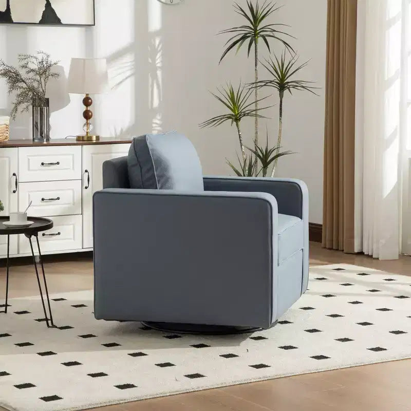 360 Swivel Armchair with Hidden Storage, Club Chair Single Sofa with Pillow for Living Room, Bedroom, Reading Room - ModernLuxe