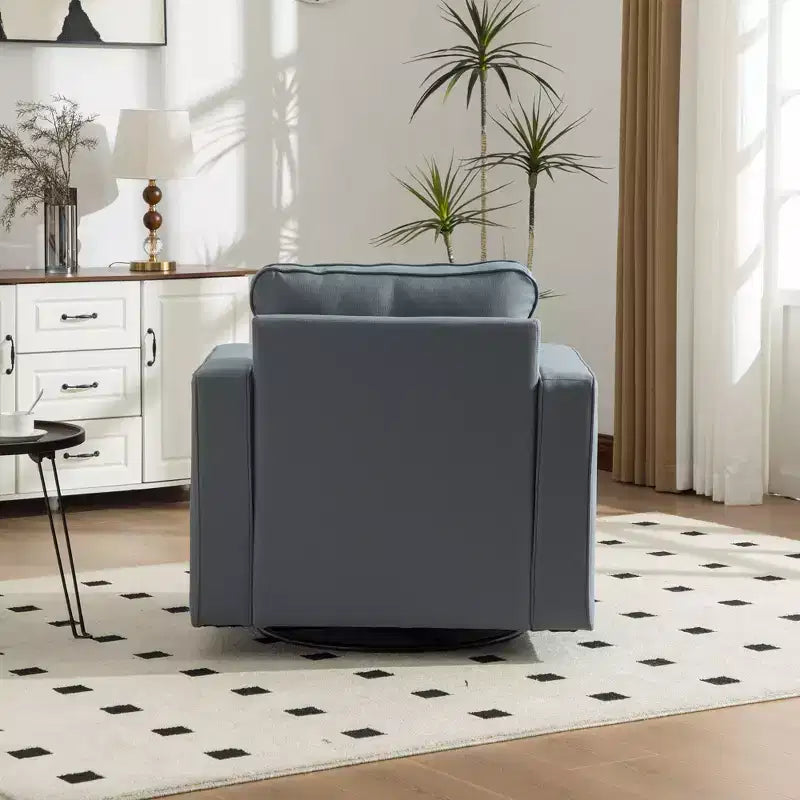 360 Swivel Armchair with Hidden Storage, Club Chair Single Sofa with Pillow for Living Room, Bedroom, Reading Room - ModernLuxe