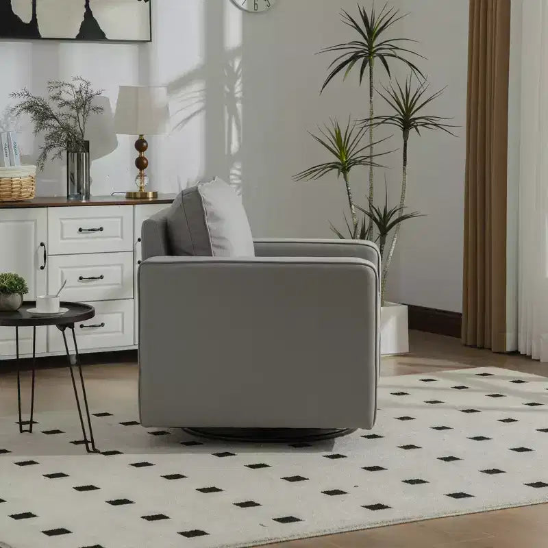 360 Swivel Armchair with Hidden Storage, Club Chair Single Sofa with Pillow for Living Room, Bedroom, Reading Room - ModernLuxe