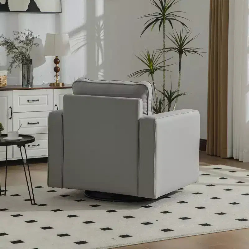 360 Swivel Armchair with Hidden Storage, Club Chair Single Sofa with Pillow for Living Room, Bedroom, Reading Room - ModernLuxe