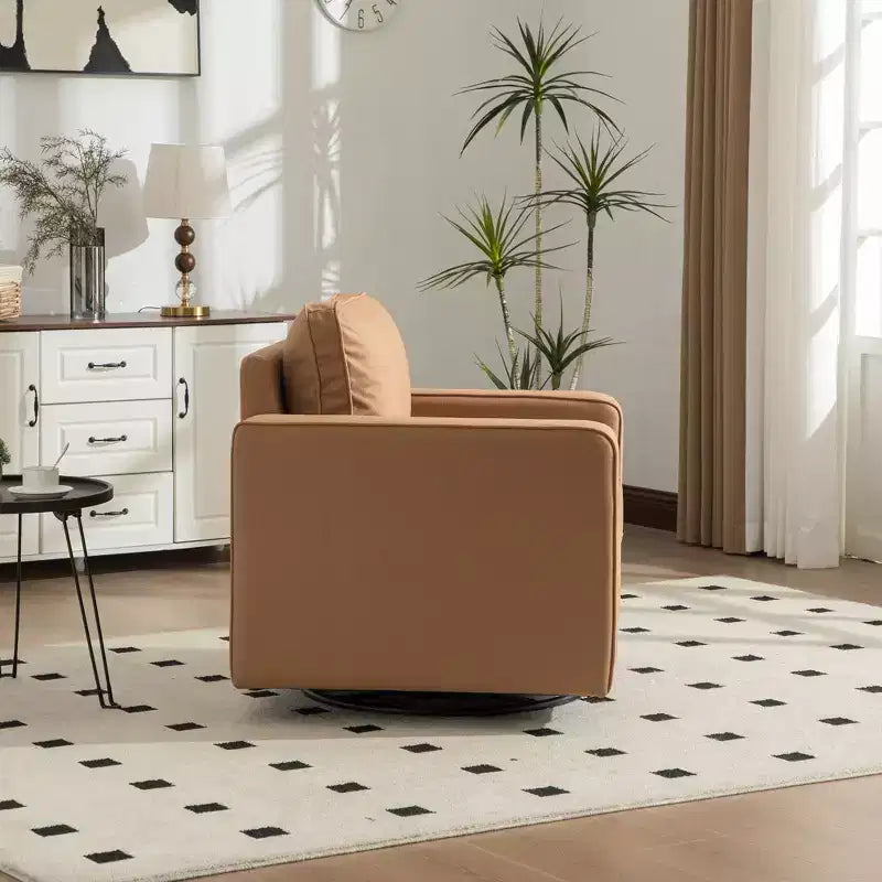 360 Swivel Armchair with Hidden Storage, Club Chair Single Sofa with Pillow for Living Room, Bedroom, Reading Room - ModernLuxe