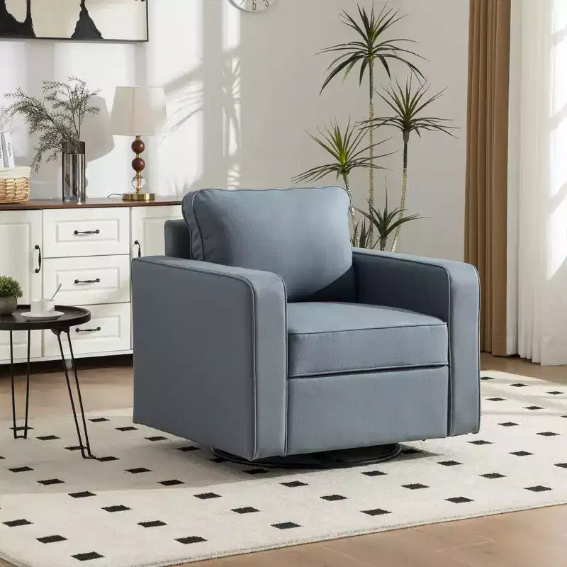 360 Swivel Armchair with Hidden Storage, Club Chair Single Sofa with Pillow for Living Room, Bedroom, Reading Room - ModernLuxe