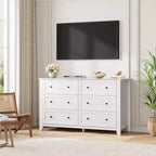 GustoWave Modern 54 Wide Large 6 Drawer Dresser for Bedroom, Entryway, Hallway, White