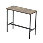 39x16x35.5 Bar Height Pub Table, Modern Metal Frame Industrial Wooden Top Cocktail Coffee Dining Table