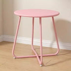 Laukingdom Table d'appoint ronde en métal de 18 pouces, table d'appoint d'extérieur résistante aux intempéries pour patio, balcon, jardin