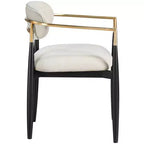 Meridian Furniture Riccio Cream Performance Fabric Upholstered Dining Arm Chair, Set of 2