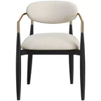Meridian Furniture Riccio Cream Performance Fabric Upholstered Dining Arm Chair, Set of 2