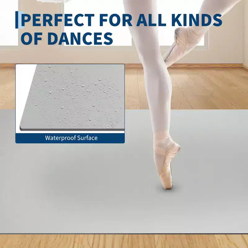 4'x6' Portable PVC Dance Floor Mat, 5mm Thick Non-Slip Scratch-Resistant Dance Mat for Ballet Jazz Tap Yoga Pilates and Home Exercise