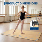 4'x6' Portable PVC Dance Floor Mat, 5mm Thick Non-Slip Scratch-Resistant Dance Mat for Ballet Jazz Tap Yoga Pilates and Home Exercise
