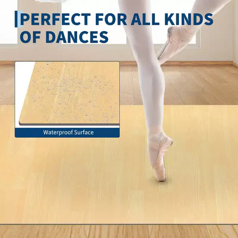 4'x6' Portable PVC Dance Floor Mat, 5mm Thick Non-Slip Scratch-Resistant Dance Mat for Ballet Jazz Tap Yoga Pilates and Home Exercise