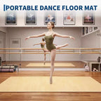 4'x6' Portable PVC Dance Floor Mat, 5mm Thick Non-Slip Scratch-Resistant Dance Mat for Ballet Jazz Tap Yoga Pilates and Home Exercise
