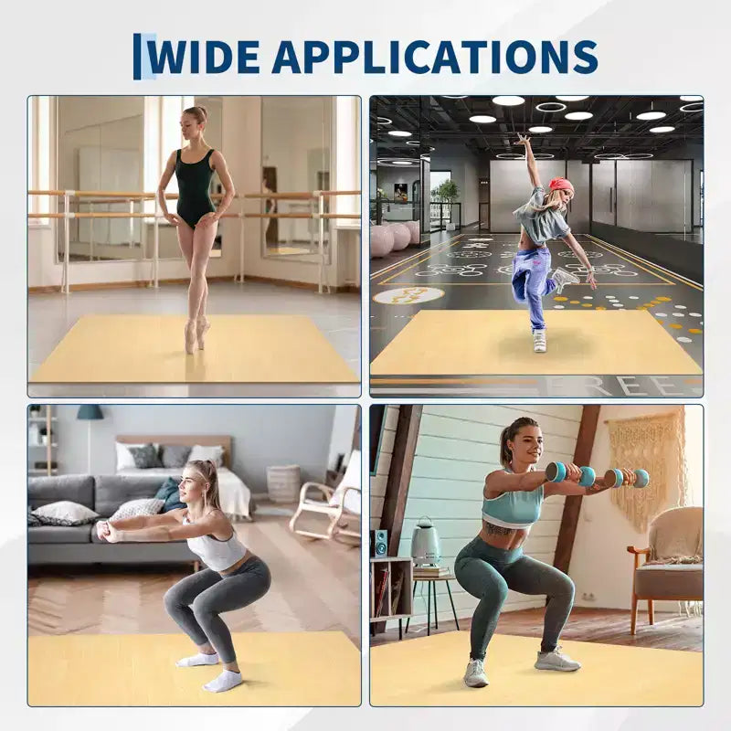 4'x6' Portable PVC Dance Floor Mat, 5mm Thick Non-Slip Scratch-Resistant Dance Mat for Ballet Jazz Tap Yoga Pilates and Home Exercise