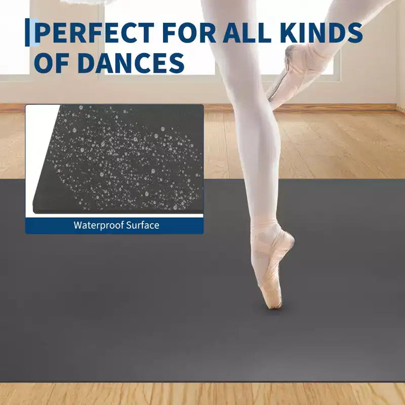 4'x6' Portable PVC Dance Floor Mat, 5mm Thick Non-Slip Scratch-Resistant Dance Mat for Ballet Jazz Tap Yoga Pilates and Home Exercise