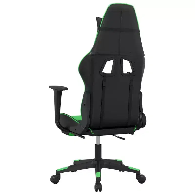 vidaXL Gaming Chair Black and Green Faux leather, metal, plywood, foam