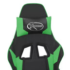 vidaXL Gaming Chair Black and Green Faux leather, metal, plywood, foam