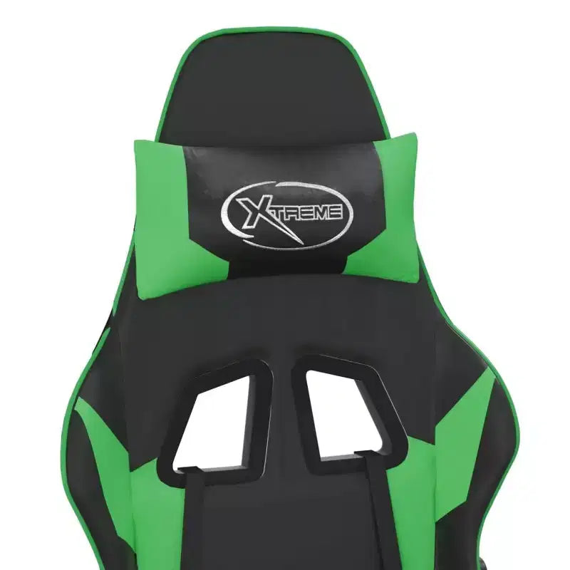 vidaXL Gaming Chair Black and Green Faux leather, metal, plywood, foam