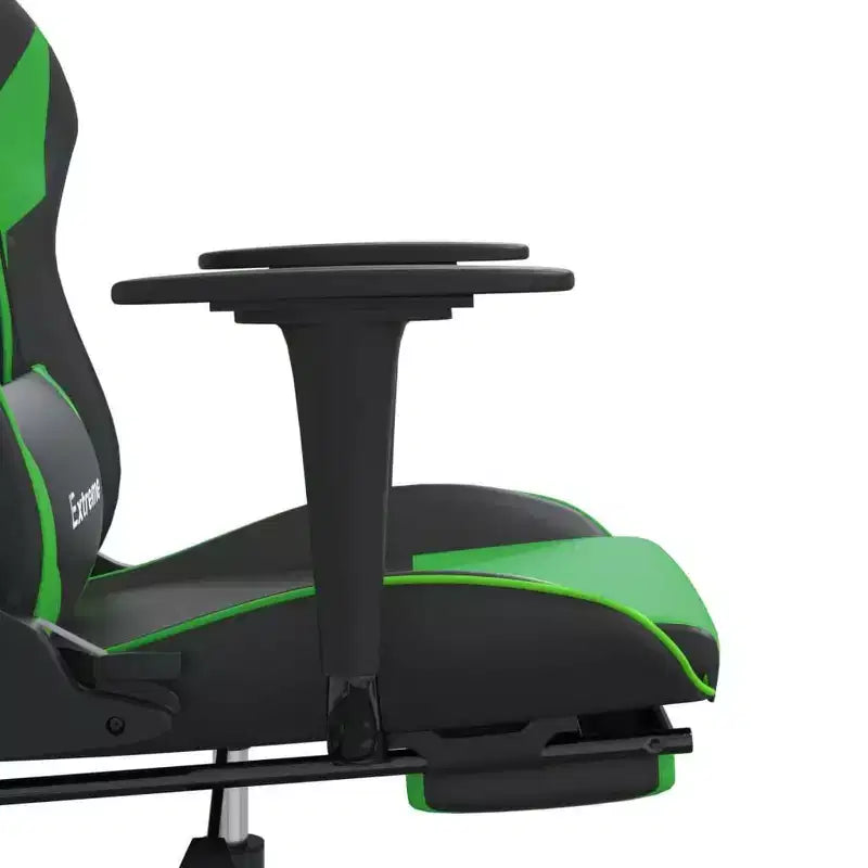 vidaXL Gaming Chair Black and Green Faux leather, metal, plywood, foam