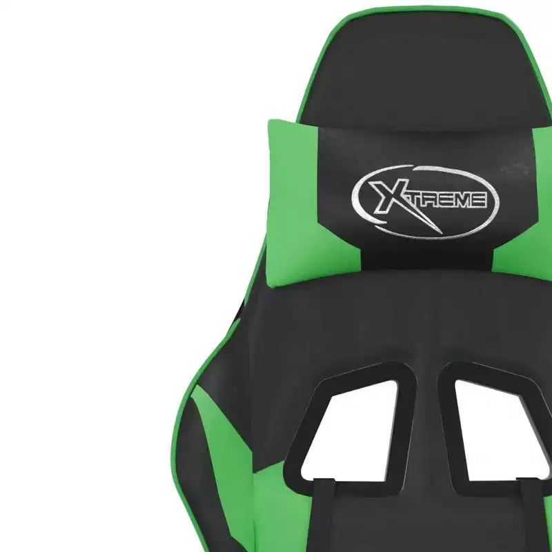vidaXL Gaming Chair Black and Green Faux leather, metal, plywood, foam