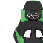 vidaXL Gaming Chair Black and Green Faux leather, metal, plywood, foam