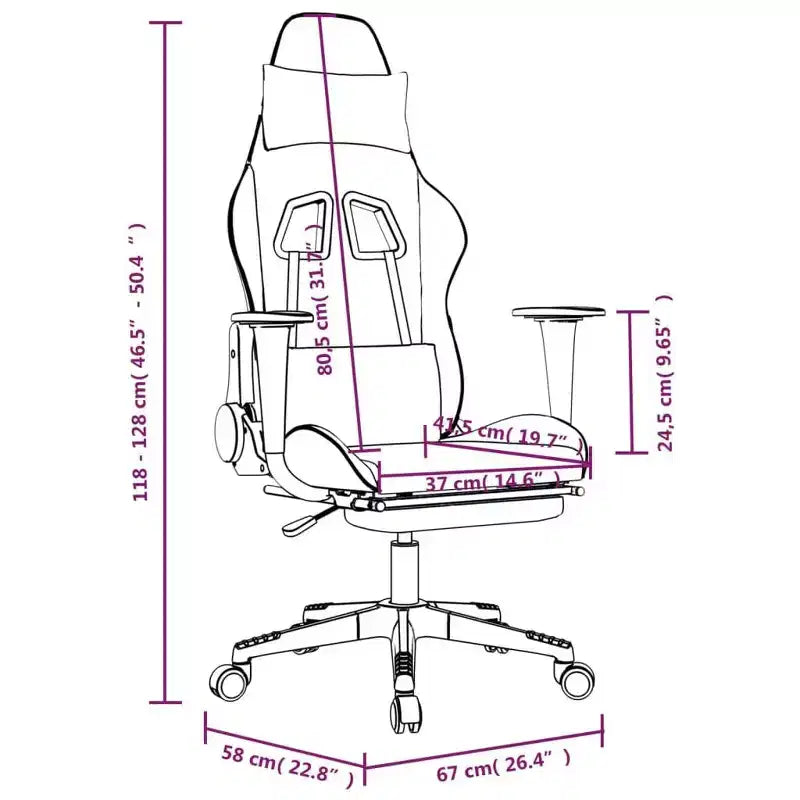 vidaXL Gaming Chair Black and Green Faux leather, metal, plywood, foam