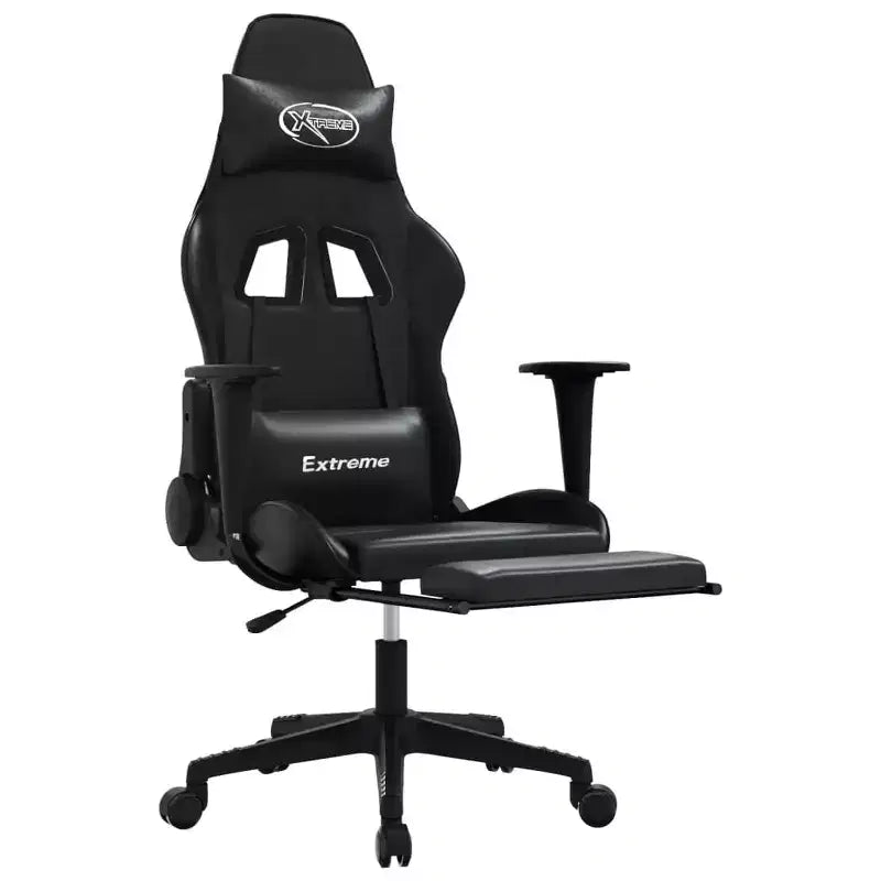 vidaXL Gaming Chair Black and Green Faux leather, metal, plywood, foam