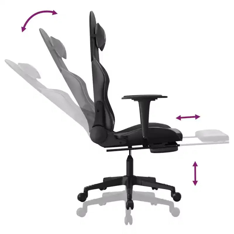 vidaXL Gaming Chair Black and Green Faux leather, metal, plywood, foam