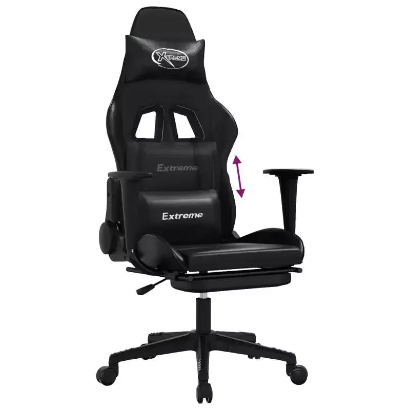 vidaXL Gaming Chair Black and Green Faux leather, metal, plywood, foam