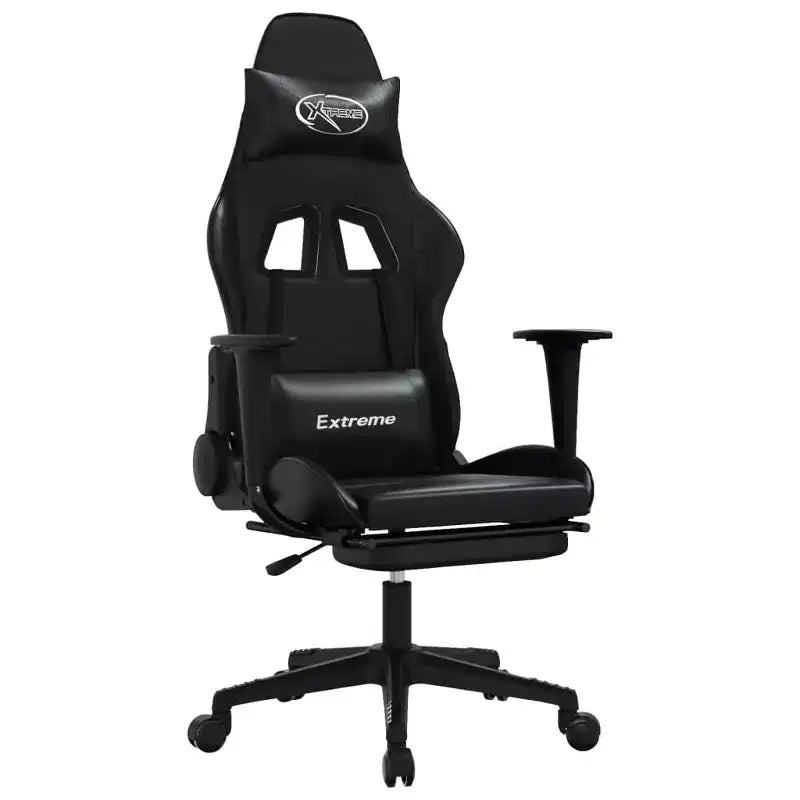vidaXL Gaming Chair Black and Green Faux leather, metal, plywood, foam