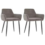 vidaXL Lot de 2 chaises de salle à manger Velours (100 % polyester) gris clair, métal