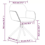 vidaXL Swivel Dining Chair Set of 2 Light Grey