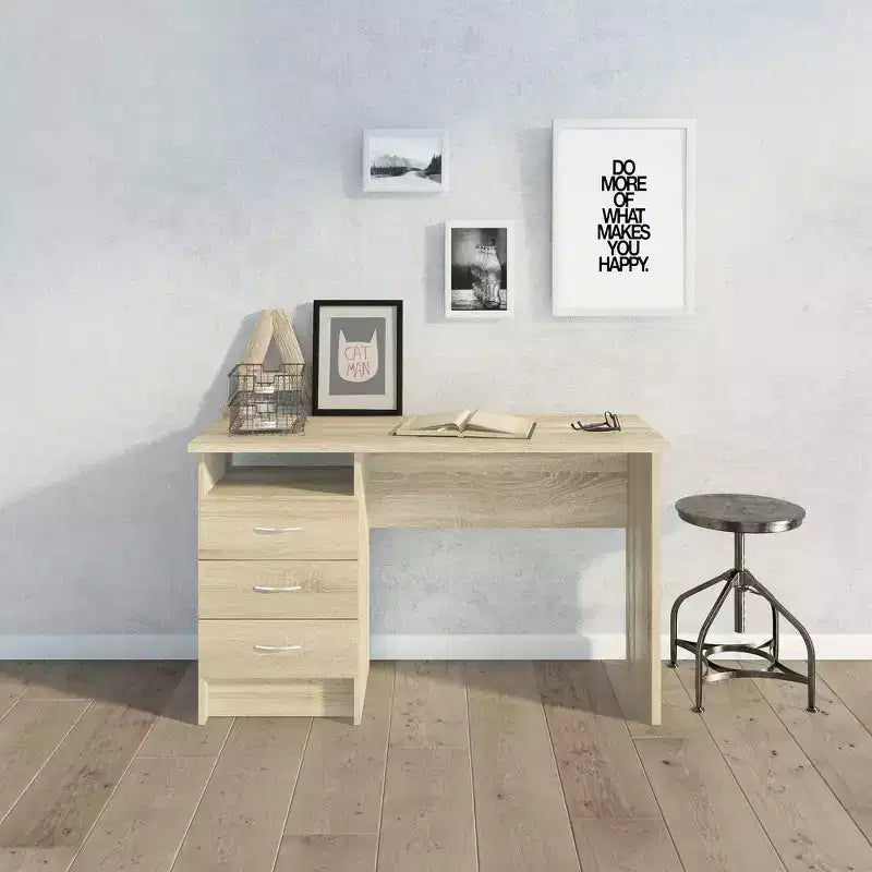 Tvilum, Whitman Desk with 3 Drawers, Oak Structure