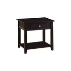 HomeRoots 22 Black Manufactured Wood Square End Table With Drawer With Shelf