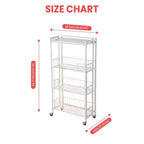 3-Tier Collapsible Kitchen Storage Cart, Iron Frame & Shelves, Space-Saving Pantry Organizer for Fruit, Snacks, Utility Cart with Locking Casters