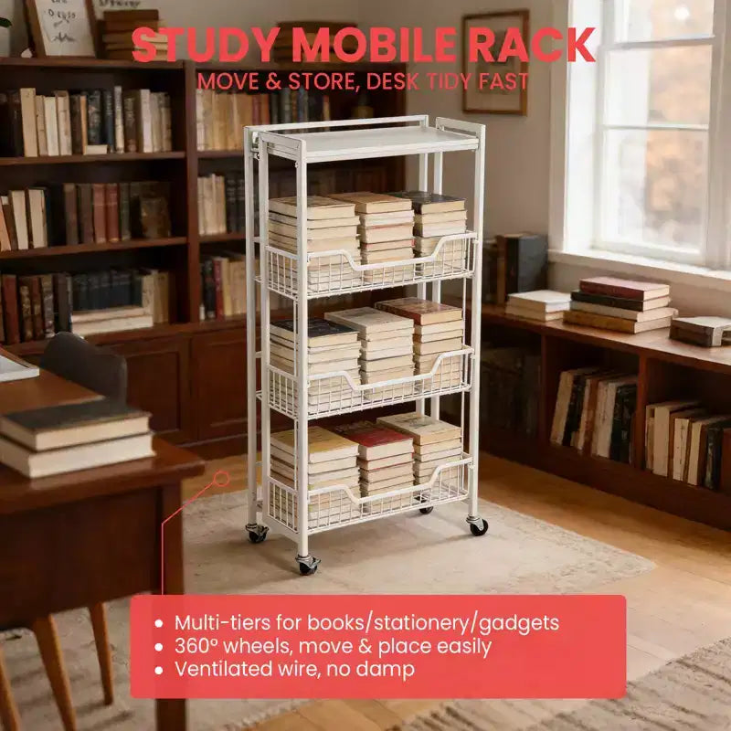 3-Tier Collapsible Kitchen Storage Cart, Iron Frame & Shelves, Space-Saving Pantry Organizer for Fruit, Snacks, Utility Cart with Locking Casters