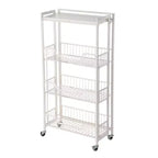 3-Tier Collapsible Kitchen Storage Cart, Iron Frame & Shelves, Space-Saving Pantry Organizer for Fruit, Snacks, Utility Cart with Locking Casters